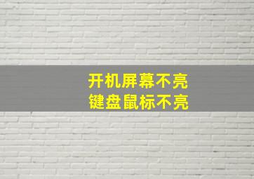 开机屏幕不亮 键盘鼠标不亮